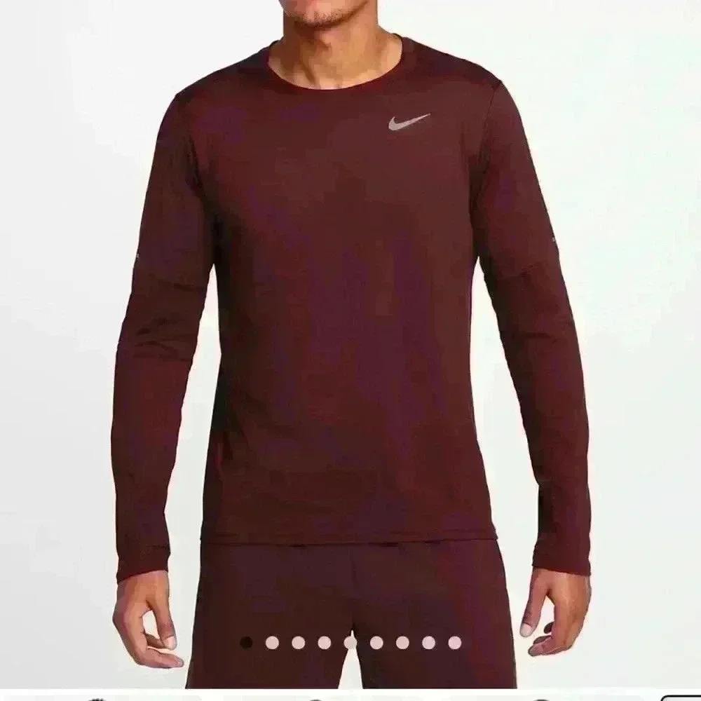 Nike Element Running Crew Long Sleeve Dri-Fit Men’s Burgandy Top Size Small NWT